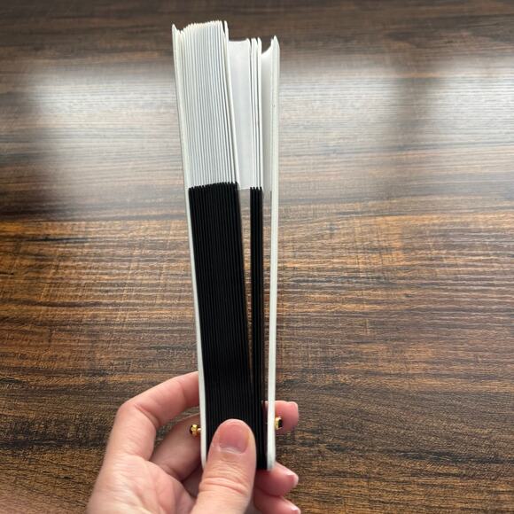 Versace Foldable Hand Fan in Black/White - Picture 5 of 8